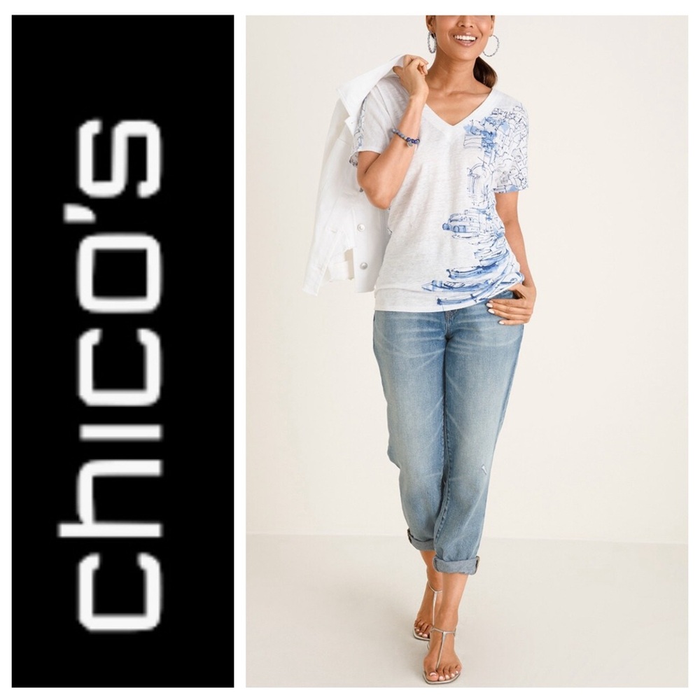 Chico's Sailboat Print Tee